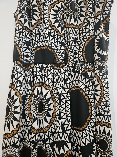 M&Co Ladies Black Brown Patterned Sleeveless Maxi Dress Size 14 BNWT - Picture 6 of 15