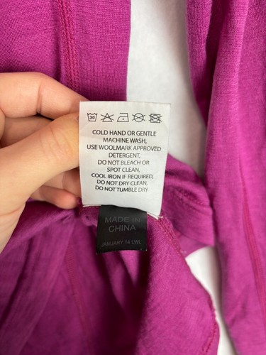 Macpac Womens Merino Wool Top Long Sleeve Zip Pink Jacket Size S - Picture 11 of 11