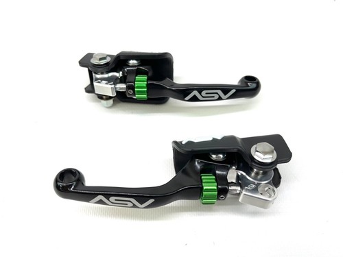ASV F4 Brake & Clutch Levers Shorty Black 2019-2023 KX450/X 2021-24 KX250/X - Picture 2 of 5