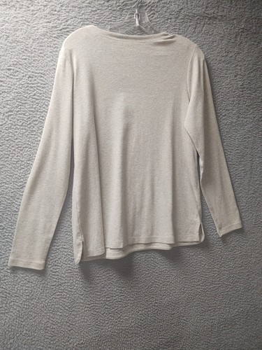 J Jill Shirt Damen mittelbeige 100 % Pima Baumwolle Pullover Bluse Oberteil 0229 - Bild 6 von 8