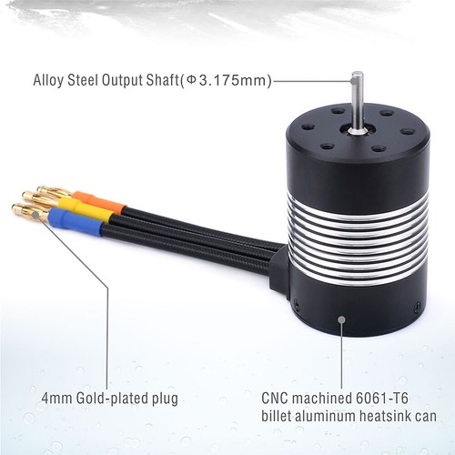 Rocket 3650 Wasserdichter 5900KV Brushless Motor mit 80A Regler für 1/10 RC Auto - Bild 6 von 12