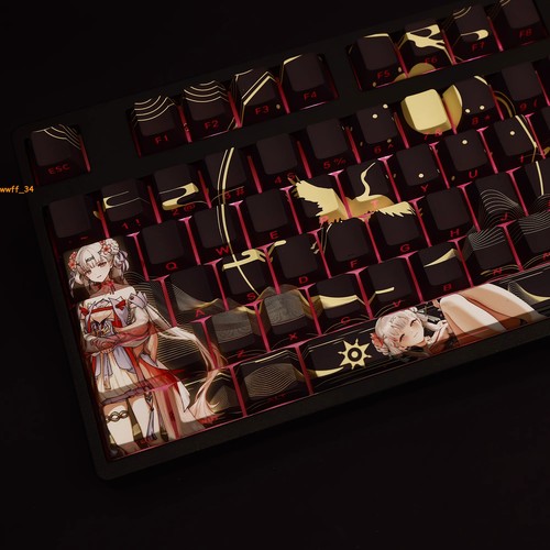 Wuthering Waves Jinhsi Keycap Cherry Translucent Side Engraved MX 108 Keys Gifts - Picture 3 of 12