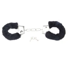 Furry Fuzzy Costume Handcuffs Metal Wrist Cuffs Soft Bachelorette Hen Party 