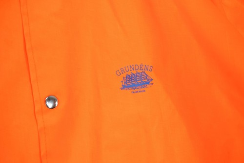 Grundens of Sweden Orange PVC Rain Coat Men's M - Picture 3 of 5