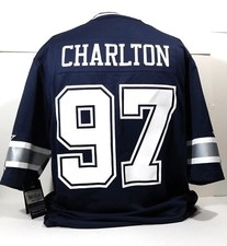 Nike Dallas Cowboys Taco Charlton Mens Game Jersey #97 Navy Blue Size Medium