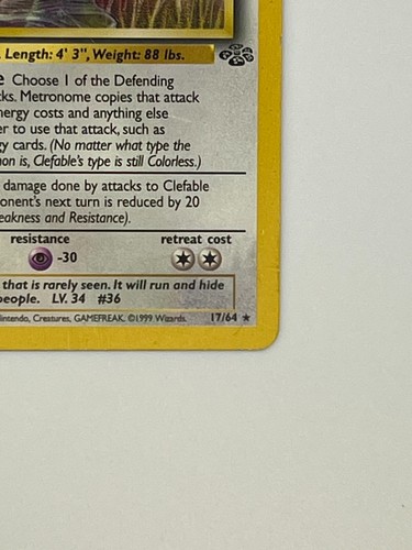 Pokémon TCG Clefable 17/64 Jungle - Picture 5 of 7