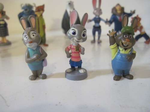 Disney Zootopia Miniature 2-2.5" Figures Hopps Nick Wilde Mr Big Set of 12 - Picture 3 of 7