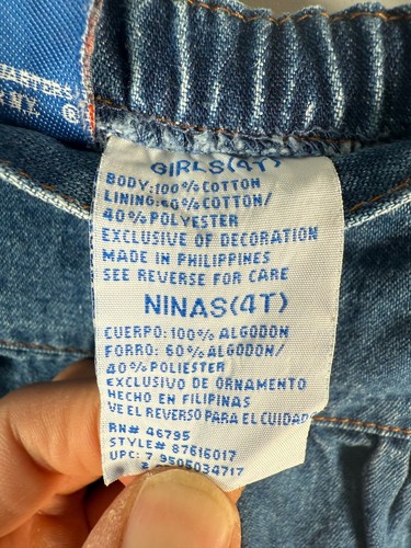 Nick Jr Kids Girls Embroidered Pleated Denim Mini Skirt Jeans Blue Sz 4T 10x10 - Picture 5 of 8
