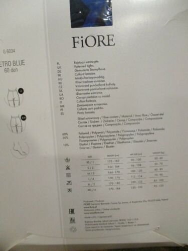 COLLANT FIORE RETRO BLU GEOMETRICO DESIGN NERO E BLU 15 DEN 3 TAGLIE - Foto 3 di 7