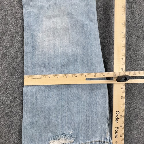 Vintage Levis 527 Jeans Mens 34x28 Blue Low Boot Cut Distressed Denim Pockets - Picture 14 of 16