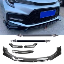 Carbon Fiber Black Front Bumper Lip Chin Body Kit Spoiler For Corolla SE XSE