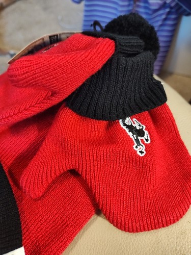 '47 Marke Jackson Hole Kleinkind Größe Winter Mütze Handschuhe Set Rot Strickmütze Neu - Bild 2 von 8