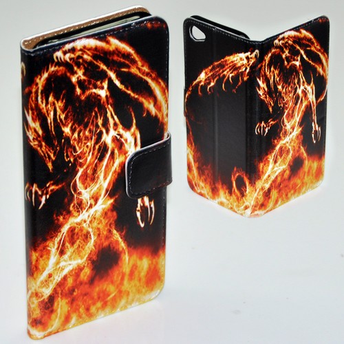 For HTC Series Mobile Phone - Dragon Theme Print Flip Case Wallet Phone Cover - Picture 6 of 13