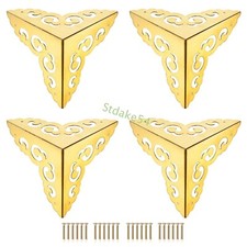 80x80x80mm Metal Box Corner Protectors Edge， Guard Brass Tone 4pcs