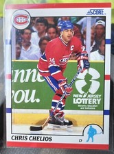 #15 Chris Chelios - Montreal Canadiens - 1990-91 Score American NHL Hockey   🏒