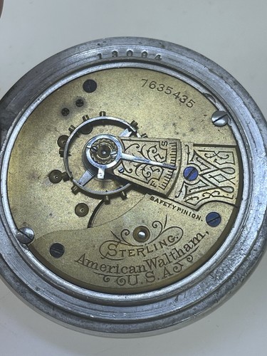 Large "Waltham Watch Co, Coin Silver" patent pocket watch Needs Service - Picture 10 of 12