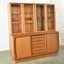 scandinavian modern 2-piece teak buffet with china hutch display cabinet dyrlund
