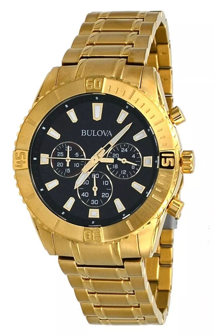 Мужские классические 43-миллиметровые кварцевые часы с хронографом Bulova 97A165