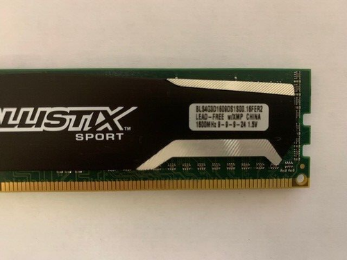 BALLISTIX 4GBX2 DDR3-1600MHz PC3-12800 1.5V BLS4G3D1609DS1S00.16FER2 - Picture 2 of 2