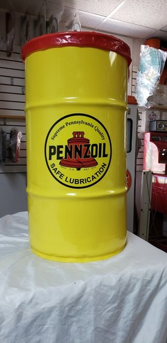 PENNZOIL VINTAGE STIL 16 GALLONEN KALTGEWALZTER STAHL MÜLLEIMER  - Bild 1 von 7