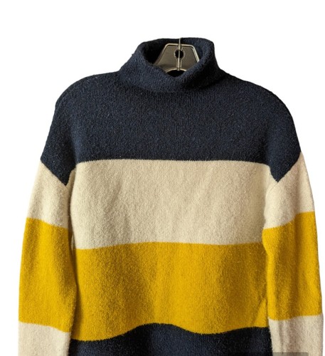 C & C California Women's Knit Wool blend Long Sleeve Turtleneck Sweater Striped - Picture 3 of 13