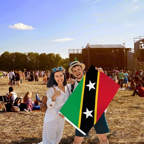 "ST. KITTS & NEVIS"" Flagge 2x3 Fuß Polyester Banner Schild Heilige Karibik UN" - Bild 3 von 8