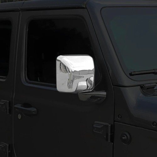 Pair Chrome Rearview Side Mirror Cover Cap For Jeep Gladiator JT/JL 2018-2025 - Picture 8 of 13