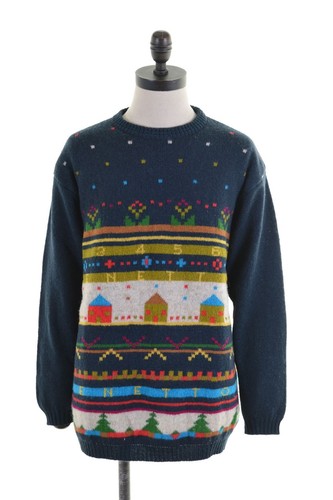 Bl01 Lana Medium Jumper Mens Benetton Blu Sweater invernale scuro 6q48qSpx