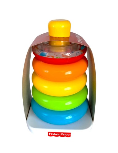 Fisher Price Rock A Stack Colorful Ring Set Plastic Stacker Developmental Toy - Picture 2 of 4