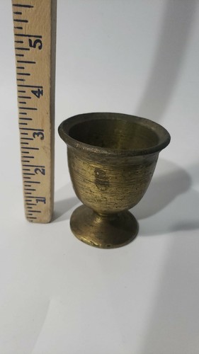Vintage kleine Messing Apotheker Apotheke Pillenmühle Cocktail Kräuter Muddler - Bild 3 von 4