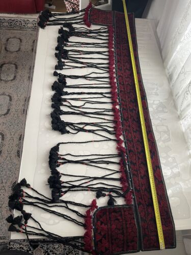 Vintage schöne handgeknüpfte afghanische Stammes Tür hängend Wolle Jalar 170x40cm - Bild 9 von 14
