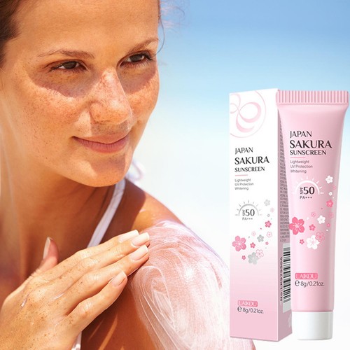 Japan Sakura Sunscreen Cream SPF50 Refreshing Waterproof UV SPF50 Gel Lotion - Picture 11 of 12