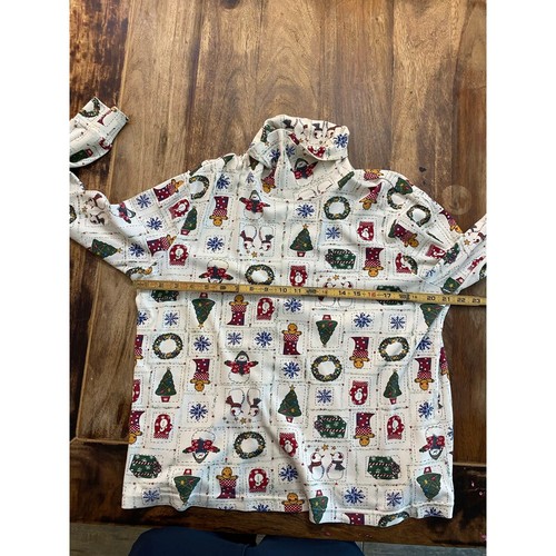 Karen Scott White TurtleNeck Long Sleeves Christmas Sweatshirt Size XL - Picture 5 of 6