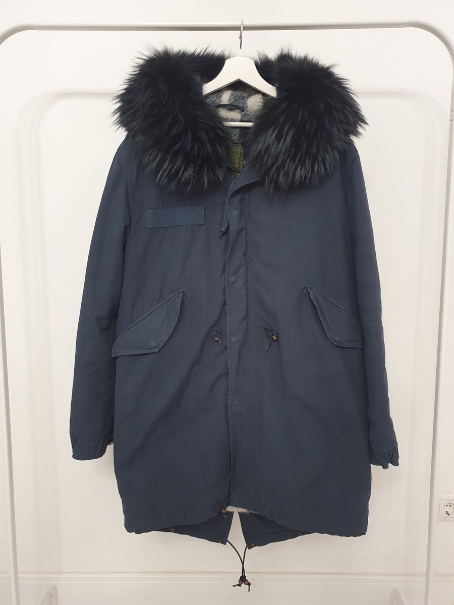 公式通販サイト - ファッション 通販 Blue M-L Sz Jacket Coat Parka Italy Mr&Mrs Hood Wool Fox ジャケット・アウター