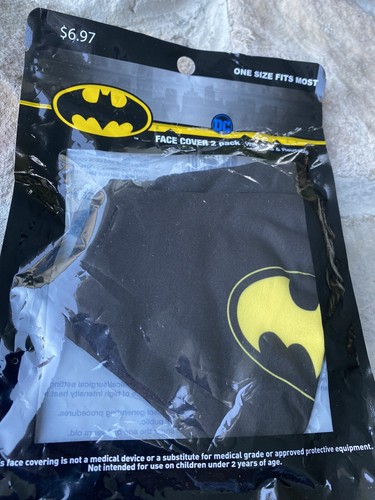 Batman Face Coverings 2 Packs Of Two (1) Gaiter Style (1) Standard Brand New - Picture 11 of 12