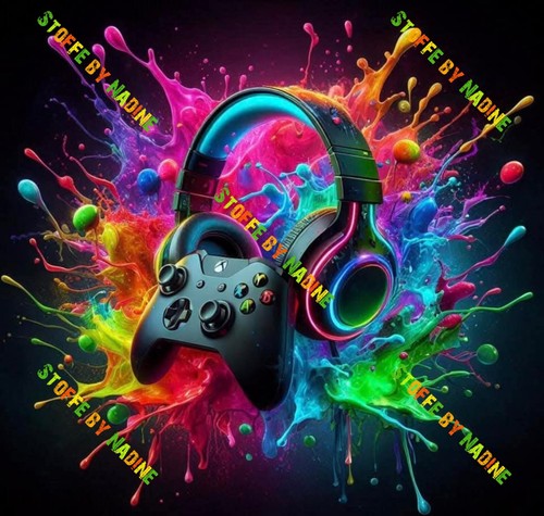 Panel 50 cm x 50 cm Gamer verschiedene Motive Sweat Stoff - Bild 4 von 19
