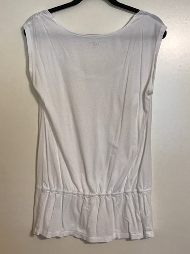 LOFT Ann Taylor Women's Small Tunic Blouse Crochet Neckline Drawstring Waist - Picture 2 of 9