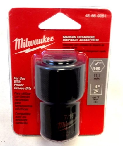 Milwaukee 48-66-0061 Quick Change Chuck Adapter 1/2" SQ to 7/16" Hex - WE EXPORT - Picture 1 of 3