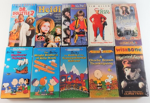 Lot of 10 VHS Tapes Charlie Brown Home Alone 3 Heidi Dr Doolittle 2 Santa Clause - Picture 1 of 4