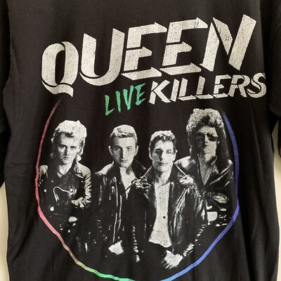 UO Queen Live Killers Black Long Sleeve Oversized Tee Medium | eBay