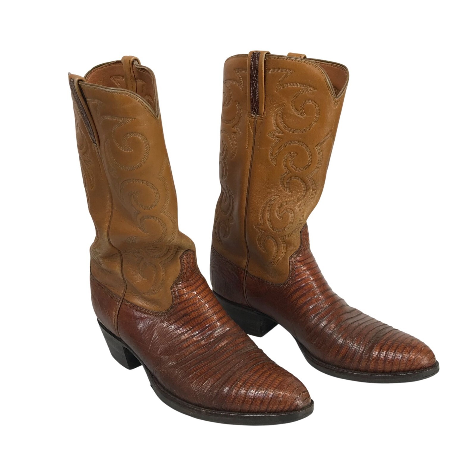 LUCCHESE ~ SAN ANTONIO VINTAGE PEANUT TEGU LIZARD 2320PB 90601 ~ 10D image 2