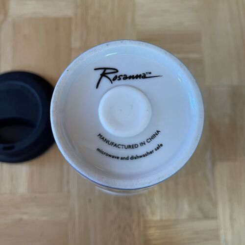 Tazza da viaggio pendolare Rosanna Purr & Wag 12 oz - design cane bordo blu con coperchio nero - Foto 9 di 9