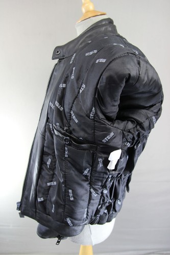 BLACK STEIN LEATHERS BIKER JACKET WITH THERMAL LINING: SIZE 14/36-38 INCH CHEST - Picture 8 of 9