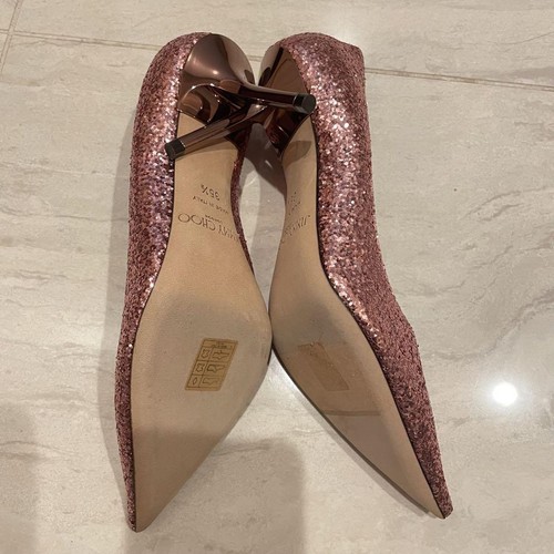 Jimmy Choo Pumps Heel EU35.5/US5.5 Pink glitter stiletto heels Authentic - Picture 5 of 24