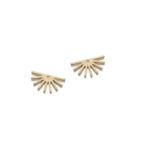 10Pcs Raw Brass Half Sun Sunny Charms Pendants DIY Jewellry Making Findings - Picture 5 of 5