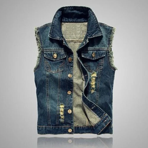Herren Jeansweste Herbst Frühling Ärmellose Jacke Freizeit Denim Weste Cowboy - Bild 7 von 18