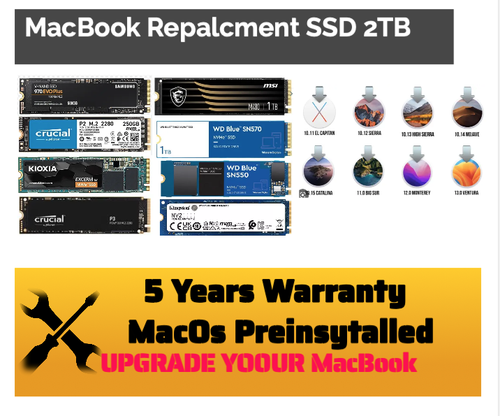 2TB SSD For 2013 2014 2015 2017 MacBook Air A1465 A1466 MacBook Pro A1502 A1398 - 第 1/3 張圖片