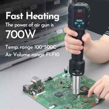 Digital Soldering Heat Gun Station 100–500°C + Display + Spare Heating Core