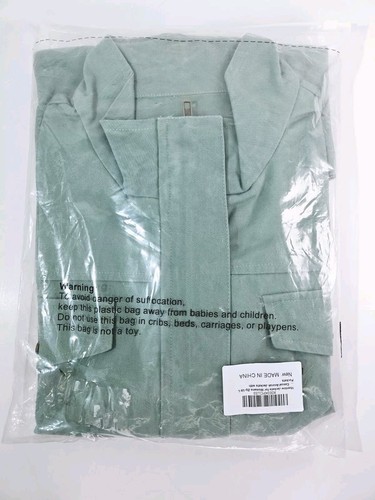 Military Jacket Zip-Up Lightweight Safari Utility Drawstring Jacket Large NEW! - Picture 6 of 8