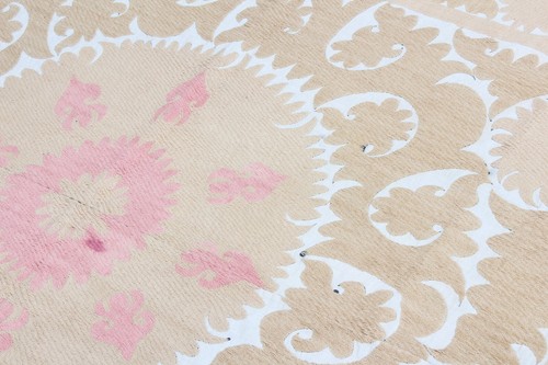 Suzani Fabric Suzani Throw  Uzbekistan 4.43' x 4.92' Vintage Fast Shipment 15744 - Picture 19 of 20